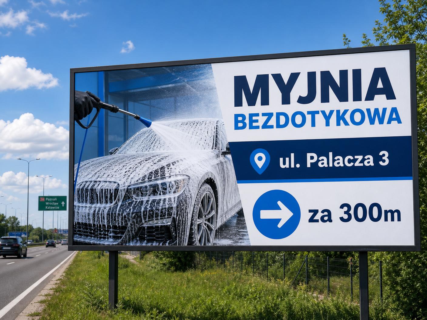 Billboardy dla myjni - przykład realizacji