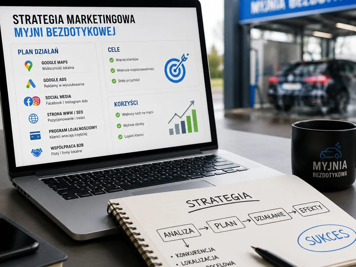 Strategia marketingowa myjni bezdotykowej – plan Google Ads i Social Media